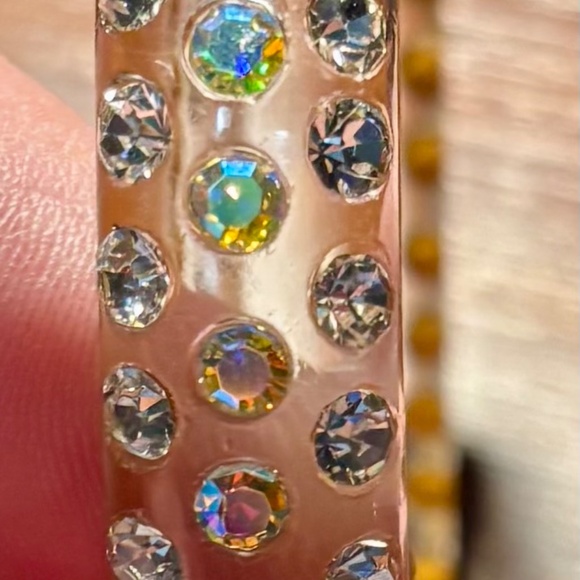 Set of 5 spakly bracelets with hoop earrings - Picture 5 of 10